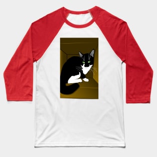 Cute Tuxedo Cat Cat in a box Copyright TeAnne Baseball T-Shirt